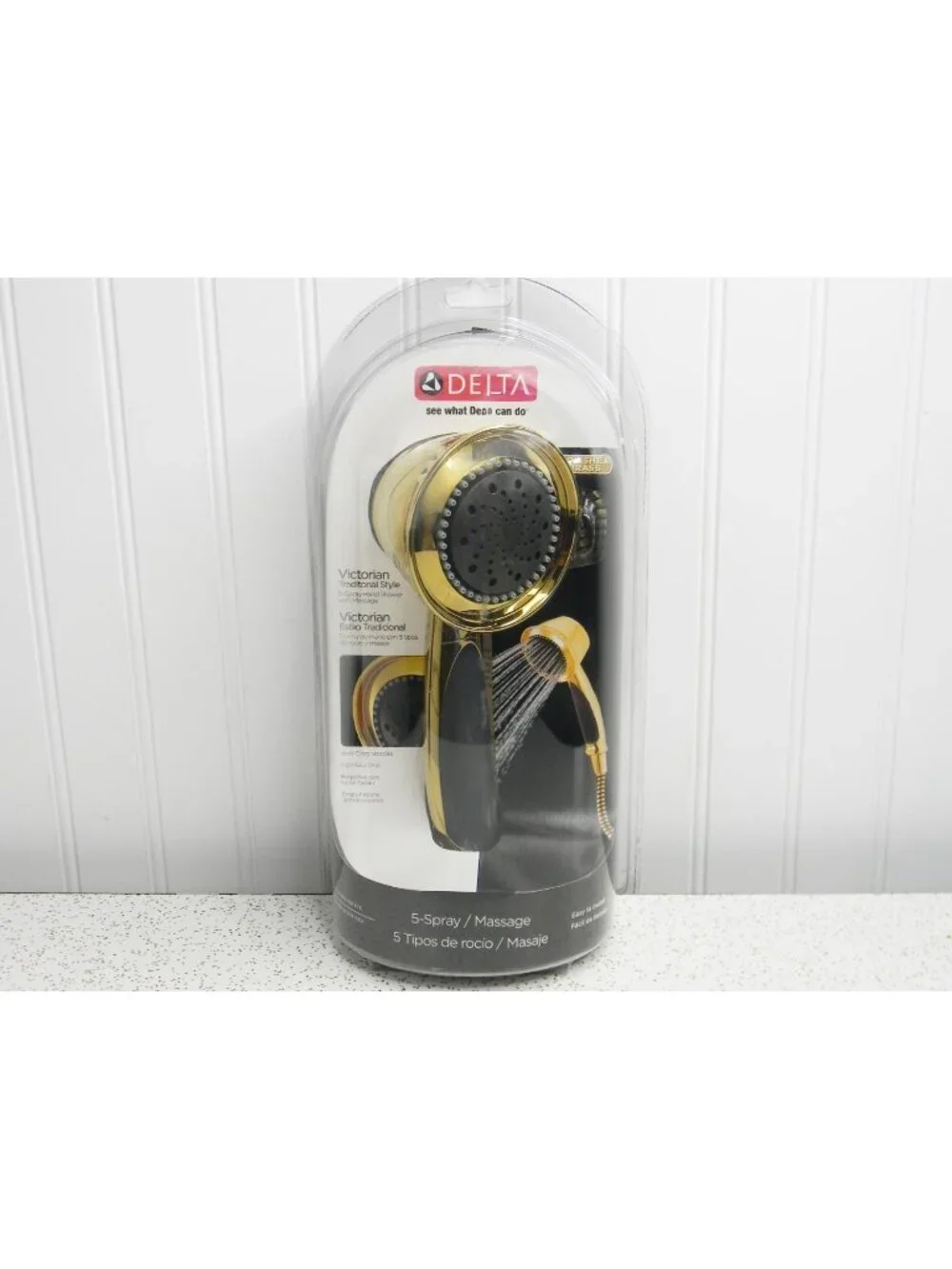 Delta Victorian 5-Setting Handheld Shower Head Polished Brass 75520PB